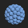 Blue Sphere Molecular Model With Multiple Spherical Components For Educational Decor