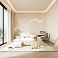 Modern Bedroom Cream Home Bedroom 3d model