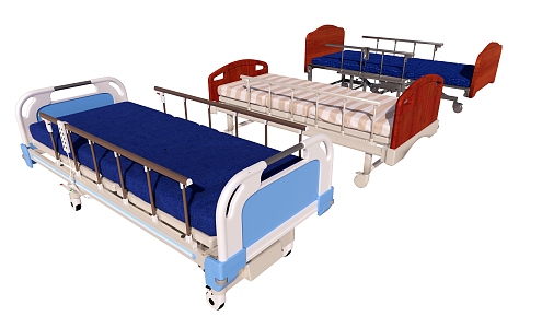 Modern Hospital Bed Medical Bed Combination 3d model