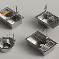 Stainless Steel Kitchen Sinks With Various Designs Drain Boards And Fruit Holders