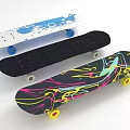 Colorful Skateboards With Various Designs And Colored Wheels For Outdoor Sports Activities