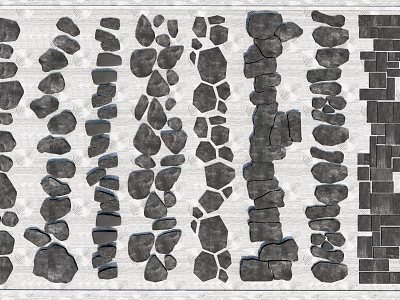 Various Shaped Stepping Stones For Garden Path And Outdoor Landscaping Design 3d model