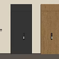 Poliform Black And Wooden Security Doors With Radial Pattern Design Details