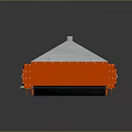 Orange Commercial Equipment With Silver Conical Top And Metal Frame On Wheels