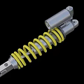 Industrial Shock Absorber Equipment With Yellow Spring And Metal Components