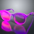 Pink Heart Shaped Jewelry Sunglasses With Gradient Lenses And Reflection On Dark Background