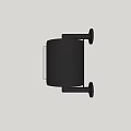 Modern Bathroom Toilet Paper Holder With Black Design And Rolled Paper