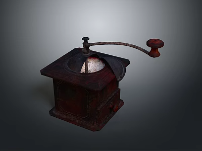 Vintage Wooden Manual Coffee Grinder With Retro Design For Home Kitchen Appliance Use 3d model