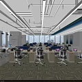 Modern Public Office Space With Large Windows Workstations Laptops Ergonomic Chairs And Natural Light