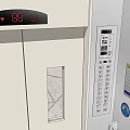 Elevator Door In Building Lobby With Safety Exit Sign Staircase And Fire Extinguisher