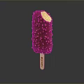 Delicious Chocolate Coated Ice Cream Bar With Sesame Seeds On Wooden Stick