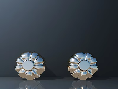 Two Silver Flower Shaped Metal Hardware Tools For Decorative Fixture Applications 3d model