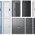Security Doors In Various Colors And Modern Designs With Single Double Panels 3d model