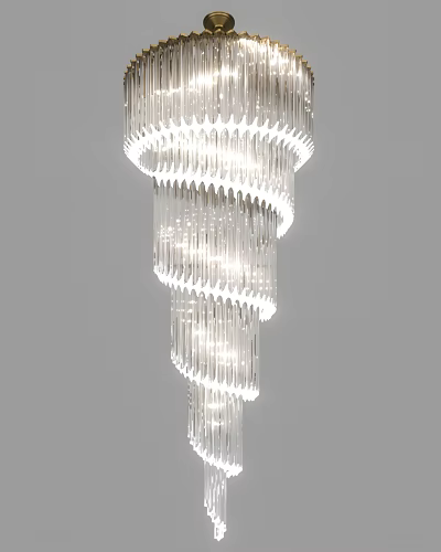 Elegant Modern Crystal Chandelier With Layered Design And Bright Hanging Crystals 3d model
