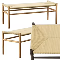 Modern Design Stools With Wooden Frame And Woven Light Seats For Home Decor