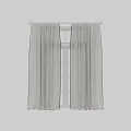 White Sheer Lightweight Curtains With Elegant Flowing Draped Design For Window Decoration 3d model