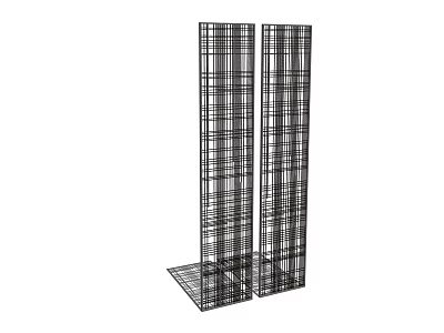 Modern Metal Room Partition With Grid Design For Interior Space Separation 3d model