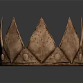 Copper Crown Jewelry With Geometric Spiked Design And Round Beads Metallic Texture