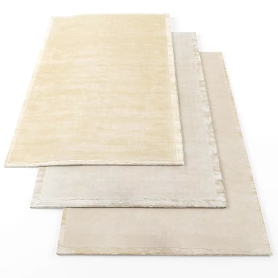 Elegant Neutral Beige Square Rugs With Soft Textured Design For Living Room 3d model