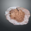 Pile Of Brown Powder With Granular Texture And Small Tool On Top