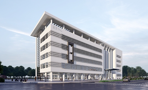 Modern Style Industrial Park Office Building R & D Center Expert Building 3d model