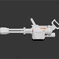 White Car Mechanical Component With Orange Accents And Detailed Engineering Structure