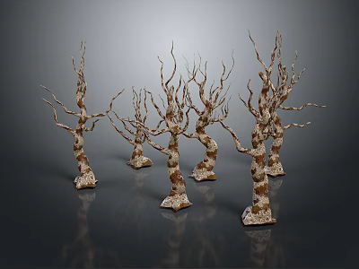 Artistic Natural Wood Stone Tree Trunks Decorative Ornaments With Unique Texture 3d model