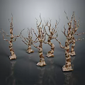 Artistic Natural Wood Stone Tree Trunks Decorative Ornaments With Unique Texture