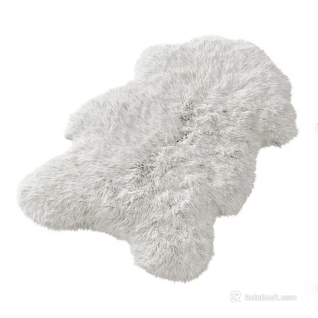 Soft White Fluffy Shaggy Shaped Rug For Modern Living Room Bedroom Decor 3d model 