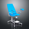 Professional Blue Medical Examination Chair With Adjustable Armrests Footrest And Light Stand