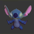 Blue Cartoon Character Figurine With Pink Ears White Eyes And Outstretched Arms