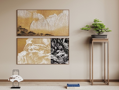 New Chinese Hanging Paintings 3d model