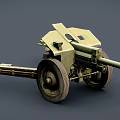 Vintage Military Field Artillery Weapon With Iron Barrel And Spoked Wheels