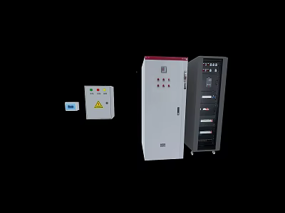 Storage Cabinet Rack With Control Panel White Red Top And Black Multi Layer Units 3d model