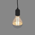 Vintage Exposed Filament Pendant Light With Black Socket And Clear Glass Shade