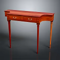 Elegant Wooden Console Table With Drawers Brass Handles And Tapered Legs For Home Decor