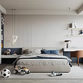 Kids Room Interior Design With Bed Soccer Ball Toy Cars Shelves Desk And Chair