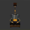 Yellow Heavy Duty Backhoe Loader With Front Bucket And Rear Arm