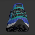 Blue Green Mesh Upper Running Sneakers With Black Laces And White Sole