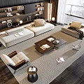 Modern sofa coffee table combination 3d model