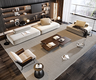 Modern sofa coffee table combination 3d model