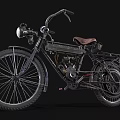 Vintage Bicycle With Classic Headlight Leather Seat And Mechanical Parts