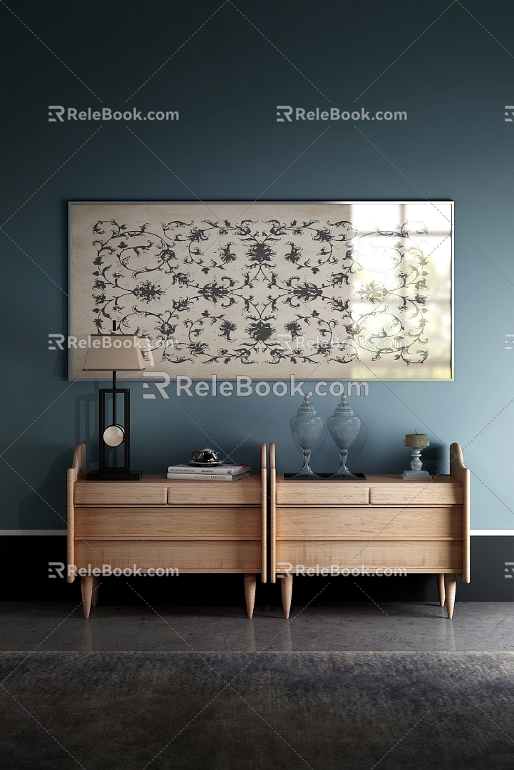 Modern Bedside Cabinet Low Cabinet 3d model