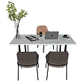 Modern office desk and chair desk manager desk master table dining table 3d model