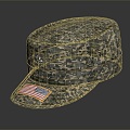 modern military cap camouflage cap police cap officer cap 3d model