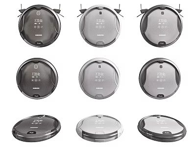 Various Robotic Vacuum Cleaners As Daily Use Electrical Appliances With Different Designs 3d model