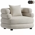 Plush Beige Accent Chair with Thick Armrests and Comfortable Pillow Modern Cozy Design
