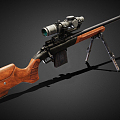 Modern Machine Gun Walnut Remington Rifle Machine Gun Long Gun 3d model