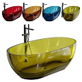 Transparent Glass Bathtub With Black Faucet In Different Sizes For Bathroom