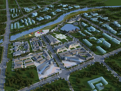 Modern Aerial View Planning 3d model